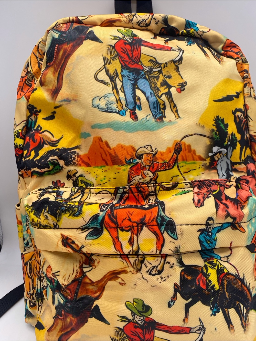 Excellent condition super cute Western Print Yellow  Backpack - Unbranded